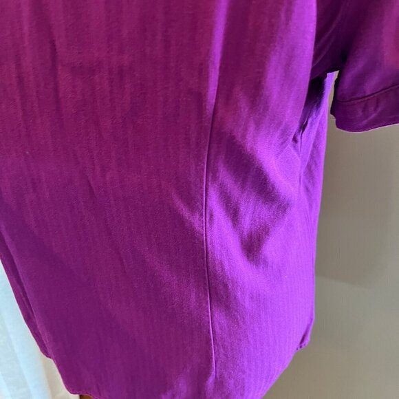 Women's Purple Basic Edition Short Sleeve button down shirt, fitted, Size Medium - Picture 5 of 8